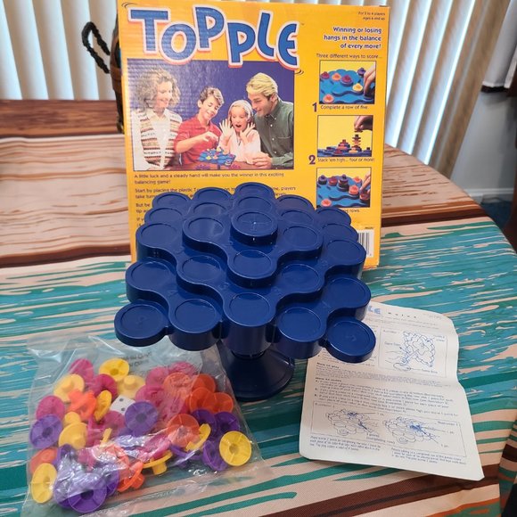 Topple Board Game 2010 Pressman Balancing Game Complete Vintage New Open Box - Picture 5 of 5